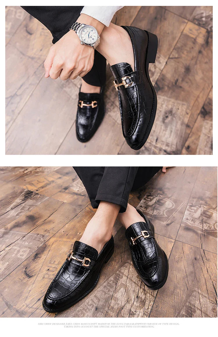 High Quality Casual Business Leather Shoes For Men Classic Social Leather Shoes Men Party Formal Loafers Men Dress Shoes Retro