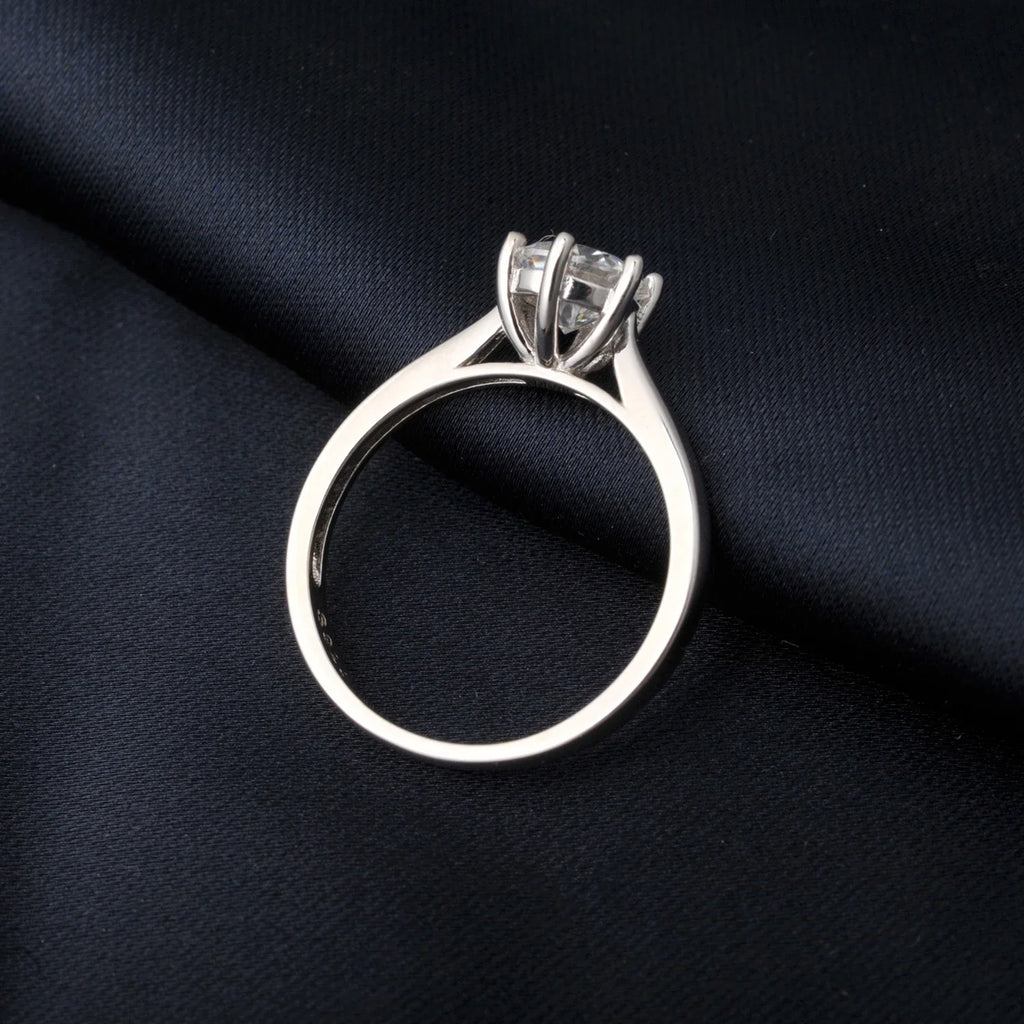 Moissanite D Color 0.5ct 1ct 2ct Round Cut S925 Sterling Silver Solitaire Wedding Engagement Ring for Women