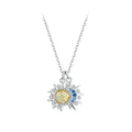925 Sterling Silver White Gold Plated Sun and Moon Necklace Energy Pendant Neck Chain for Women Party Fine Jewelry Gift
