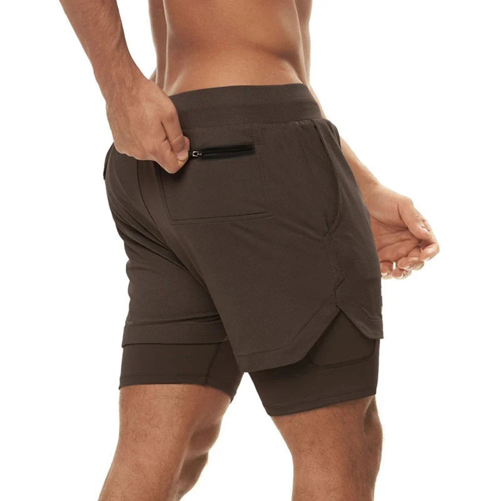 Plus 5XL Men's Fitness Shorts 2 IN 1 Jogger Streetwear Shorts Gym Bodybuilding Breathable Quick Dry Running Shorts Huge Size