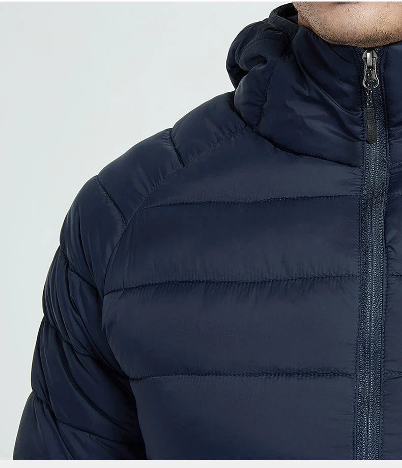 Spring Autumn Men Women Long sleeves Embroidery logo Zipper Front Going Out Light Thin Hooded Down Jacket Warm And Windproof