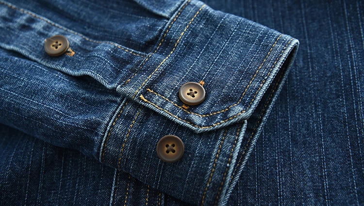Heavy Duty Denim Shirt for Boys with Loose Fit and Long Sleeves
