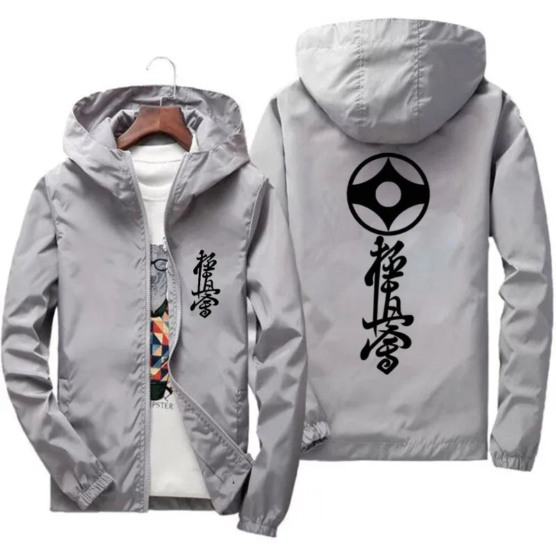 Streetwear Kyokushin Karate Thin Parent-Child Boys Girls Jacket Motorcycle Windbreaker Men's Zipper Bomber Coat Plus Size