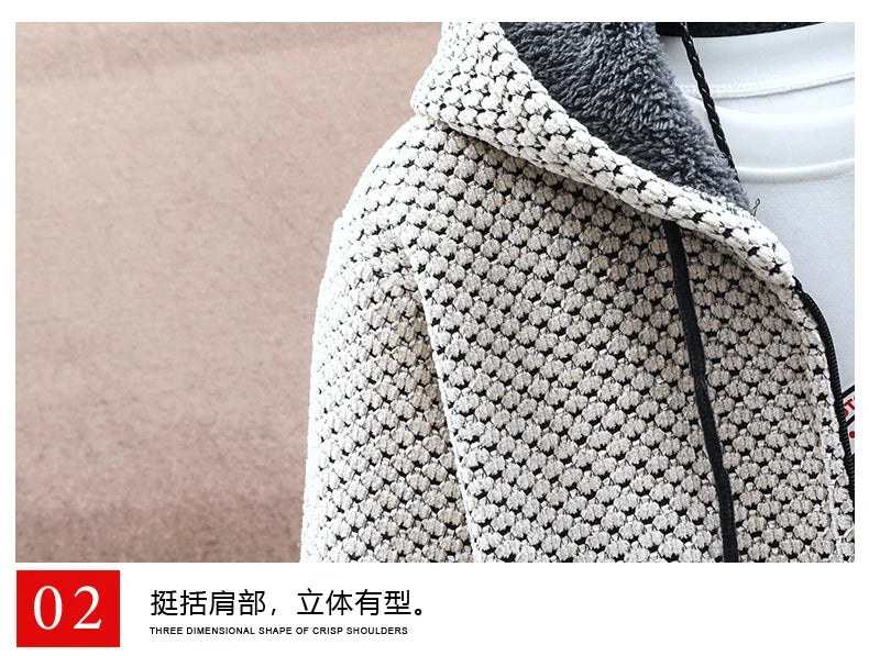 Men's Cardigan Cashmere Long Coat Sweaters with Hoods Autumn Winter New Fleece Warm Solid SweaterCoat Windbreaker Men Clothing