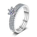 2pcs Diamond Rings GRA Certified D VVS1 Moissanite 925 Sterling Silver Plated 18k white gold Wedding Band Bridal Sets