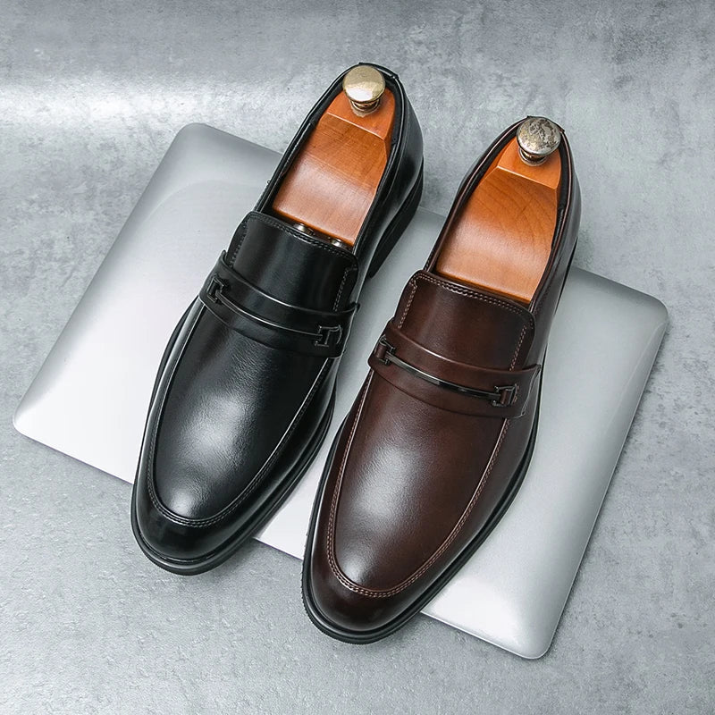 Men's Formal Leather Shoes – Classic Oxford Style, Genuine Leather, Black or Brown, EU 40–48