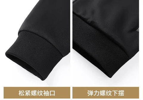 Hooded lambskin medium and elderly large size warm suit with plush thick hoodie jacket+thick pants two-piece set