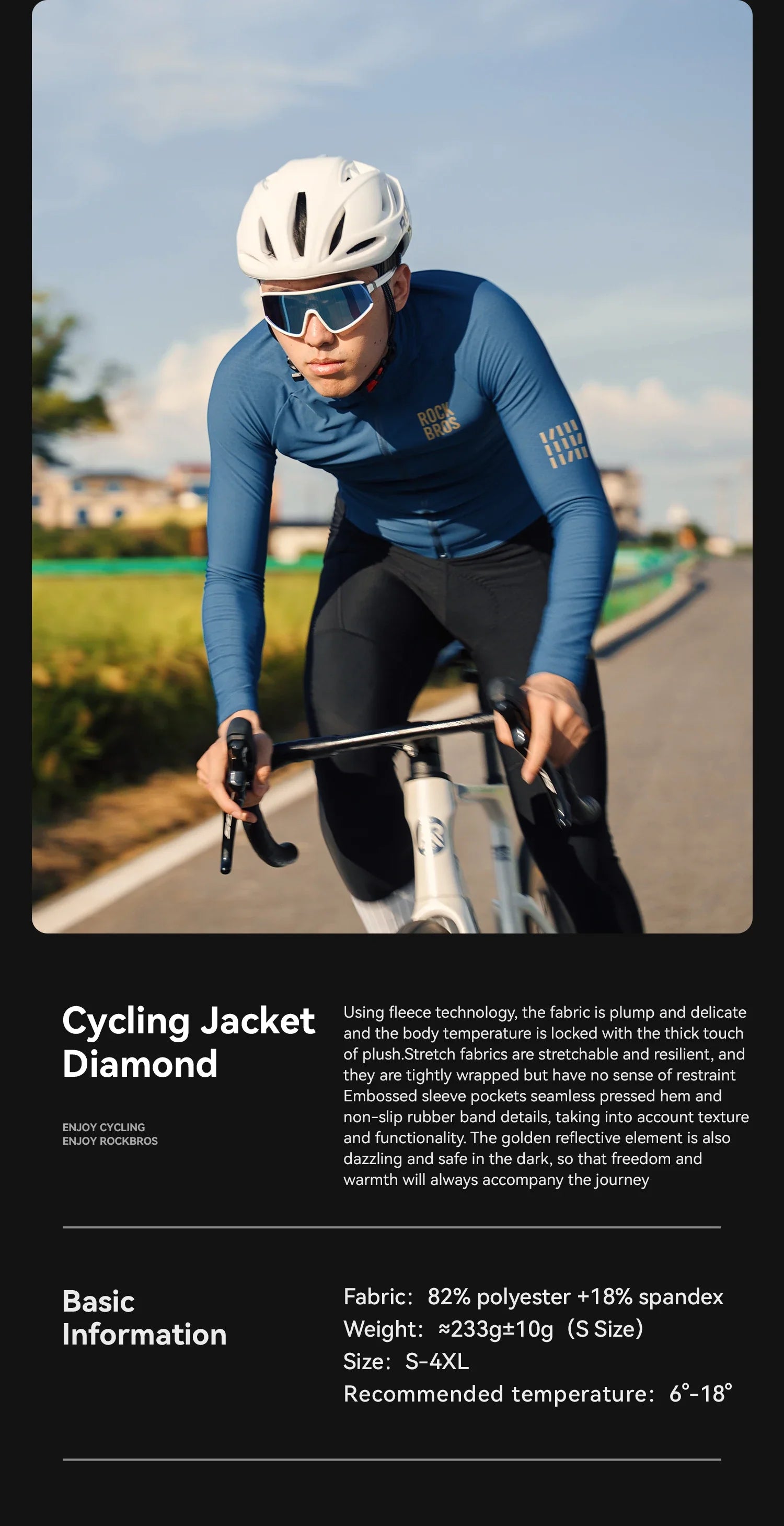 Autumn Winter Bicycle Jackets Men High Elastic Thermal Fleece Bike Coat Non-Slip Comfortable Cycling Jerseys Clothing