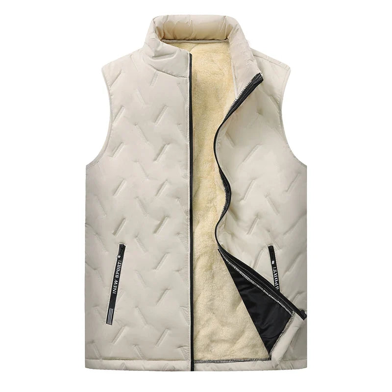 Unisex Large Size Lamb Velvet Fleece Lined Thickened Warm Vest Casual Fashion Collar Jacket M-7XL Couple Style Topwear