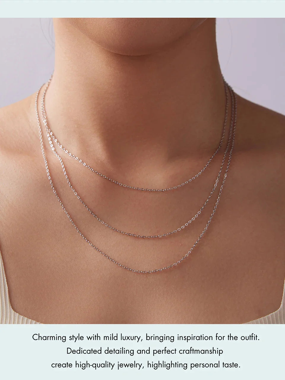 925 Sterling Silver O-Chain Necklace with Lobster Clasp Adjustable Basic Chain for Women Pendant Beads DIY