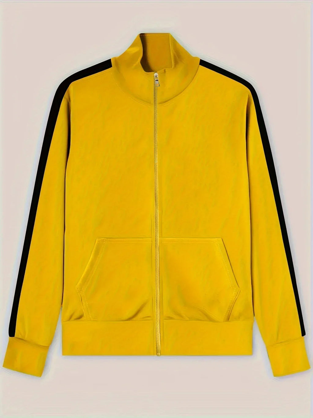 2025 Spring Autumn Men's 2-Piece Set Color Blocking Zipper Stand Collar Casual Sports Jacket Sweatshirt Trousers Suit