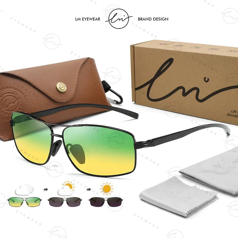 Classic Photochromic Sunglasses Polarized Man Day Night Vison Glasses Woman Chameleon Lens For Driving Goggles Male