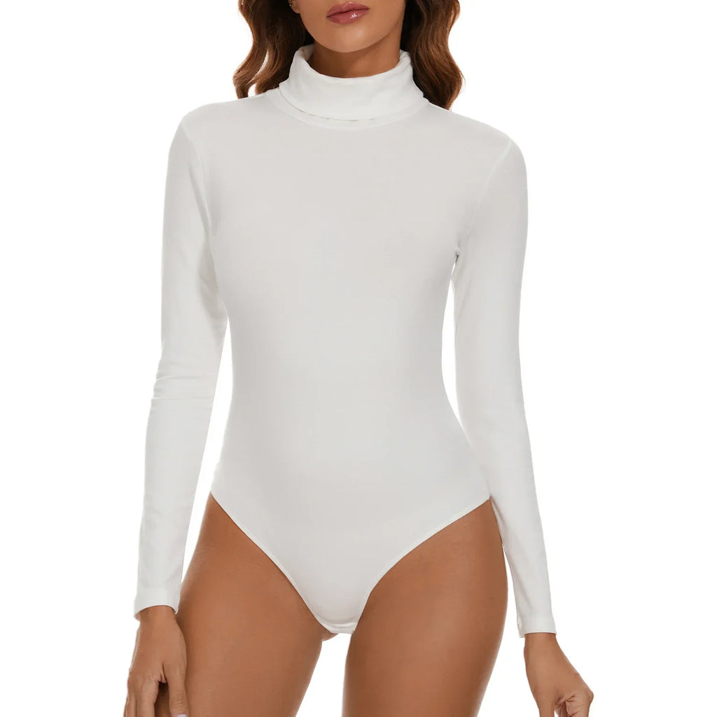 High Neck Bodysuit Women's Long Sleeved Shapewear Tummy Control Body Shaper Sexy Briefs Female Warm Clothing Autumn Winter New