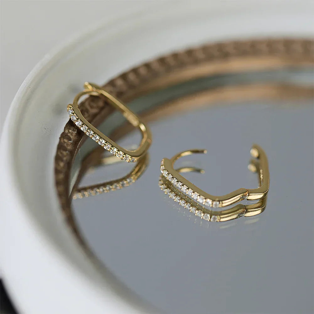 925 Sterling Silver Ear Buckle Snake Twisted Round Circle Microinlaid Zirconia Hoop Earrings For Women Pendientes Aro Rojos