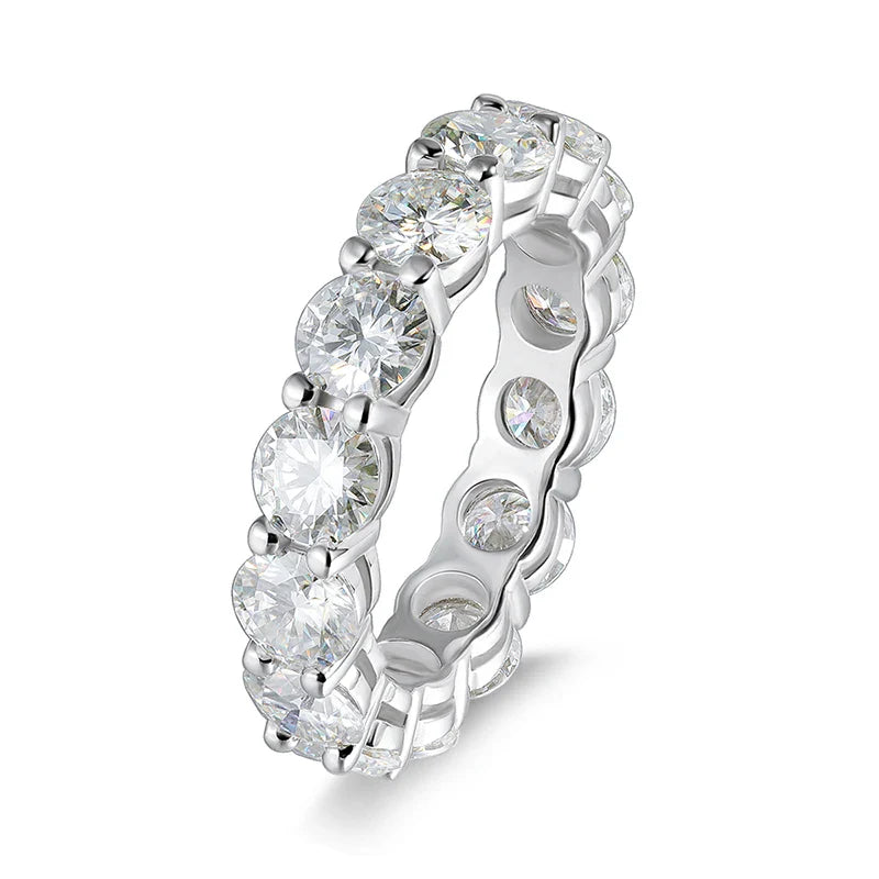 D VVS1 Moissanite Ring GRA Certified 5mm Lab Diamond s925 Sterling Silver 18k White Gold Engagement Rings for Women Man