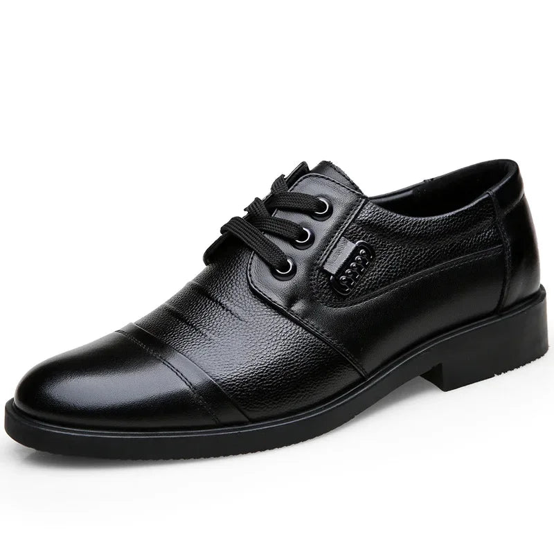 Men's Genuine Cow Leather Shoes Business Casual Shoes With Triple-Stitched Soles For Middle-Aged And Elderly Men 2025