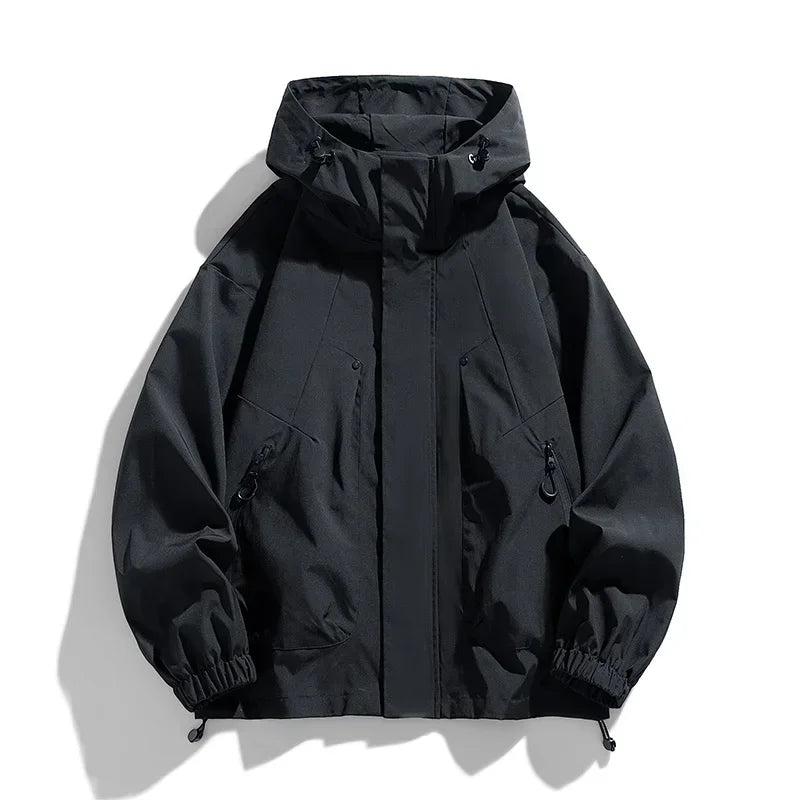 Softshell 8XL Men Jacket Hooded Windbreaker Trench Oversize 6XL 7XL Plus Size Waterproof Black Bomber Camping Loose Thin Coats
