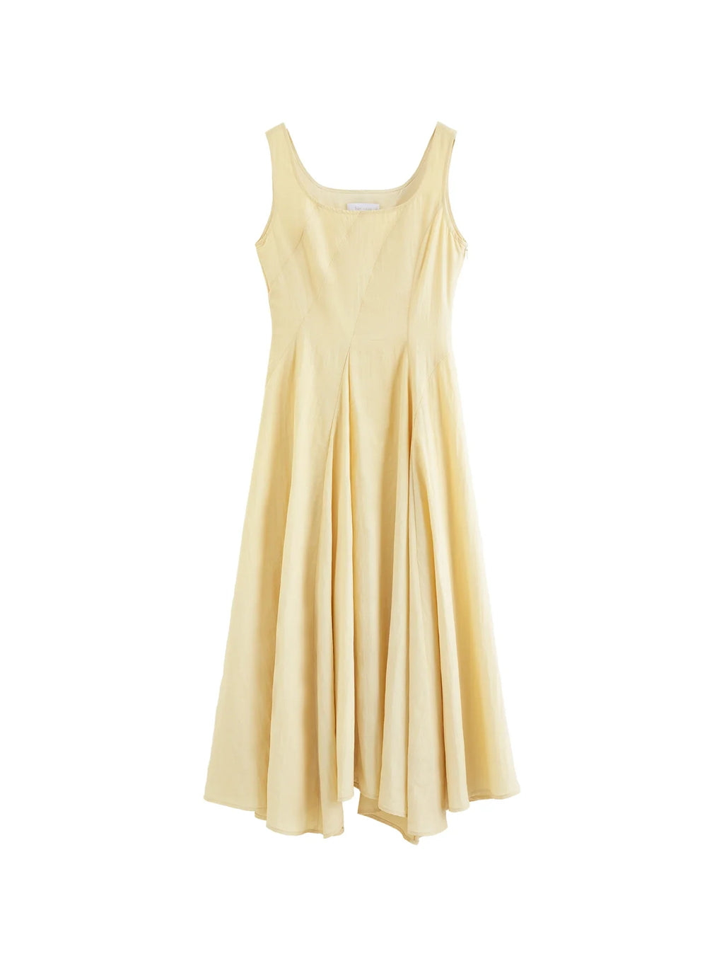 2026 Summer Women's Square Neck A-Line Midi Dress, Sleeveless Waist-Cinching Flowy Maxi for Minimalist Quiet Luxury Style