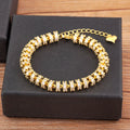 Fashion Gold Plated Chain Bead Bracelet for Women Colorful Crystal Zircon Heart Shape Charm Wedding Party Jewelry Gifts
