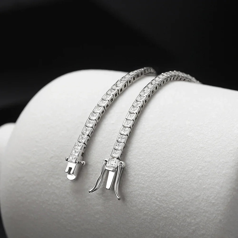 Shiny Tennis Bracelet 925 Sterling Silver 1.5/2/3mm Clear Cubic Zirconia for Women Luxury Chain Bracelet Jewelry SB143