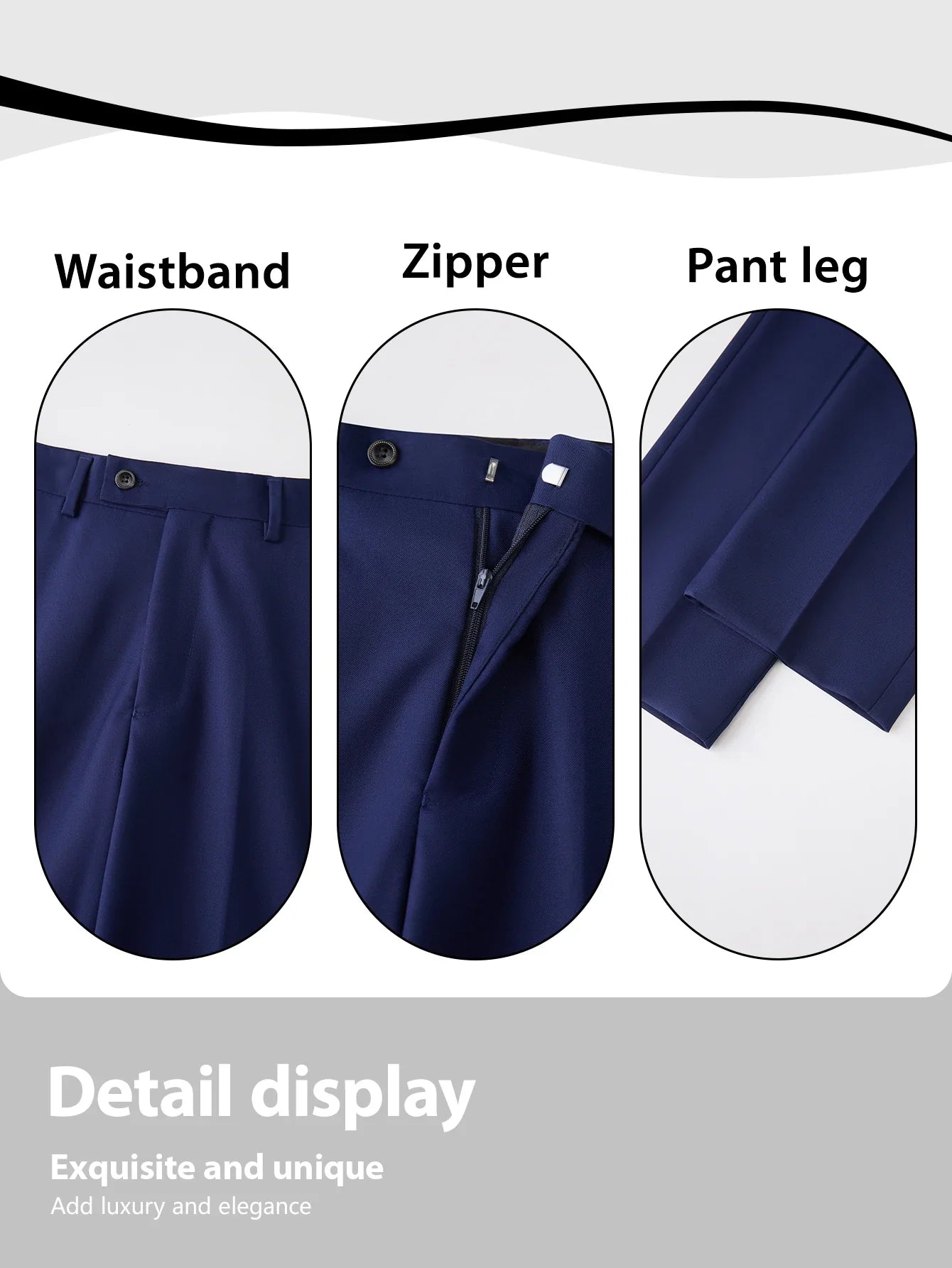 Men's 3-Piece Solid Suit Set Peak Lapel Blazer Jacket Vest Pants for Wedding Business Prom Tuxedo