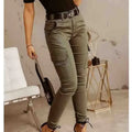 Casual Cotton Green Khaki Woman Pant Pencil Fashion Workwear Pants