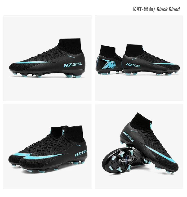 New Men Soccer Shoes Breathable Cleats Football Boots Training Boys Long Spikes Adult Outdoor Sport Non Slip Match Comfortable
