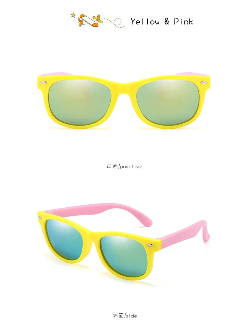 Classic Kids Silicone Sunglasses UV400 Eyewear for Boys Girls TR90 Goggles Children Sunglasses UV Protection Kids Eyewear