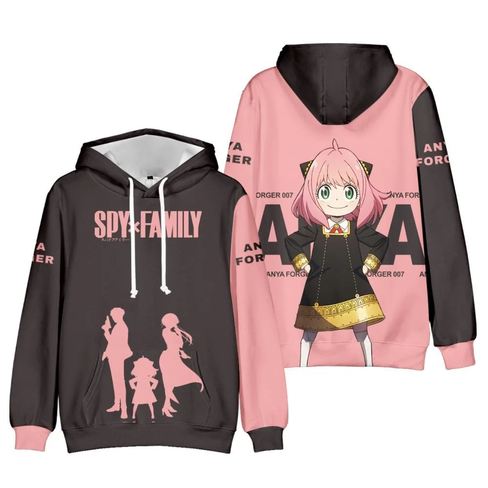 Spy x Family Anime Hoodie - Anya Forger Graphic Sweatshirt for Adults & Kids, Unisex Fall/Winter Wear