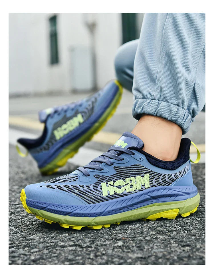 Men's Marathon Shoes Running Shoes Breathable High elasticity Cushioning Male Lightweight Sports Shoes Fitness Training