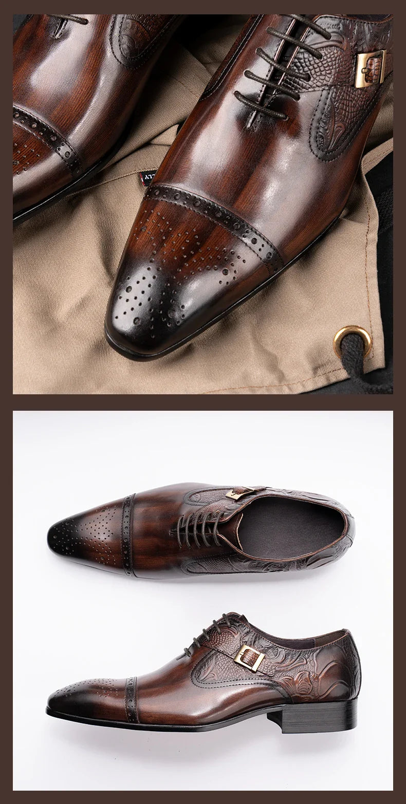 Luxury Business High-end Leather Shoes Men Oxford Shoes Elegant Formal Genuine Leather Dress Shoes European Style Men Shoes