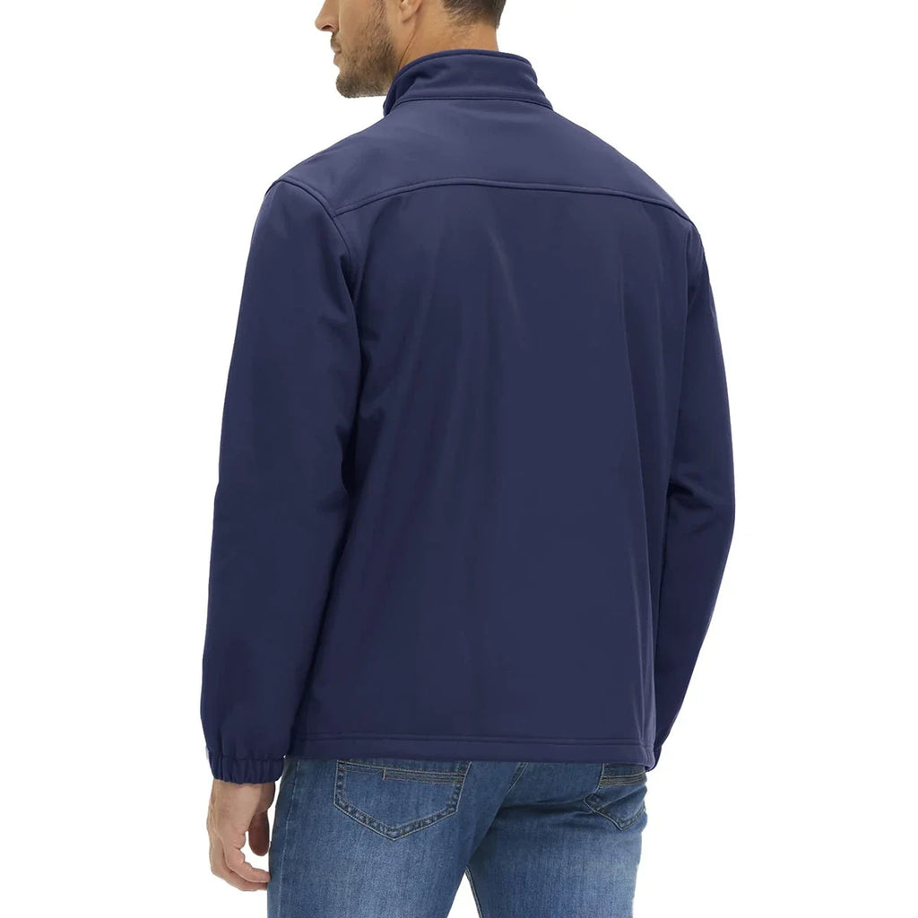 Men's Waterproof Outdoor Hiking Jacket Full Zip Windproof Fleece Lining Warm Fall Winter Work Casual Jackets