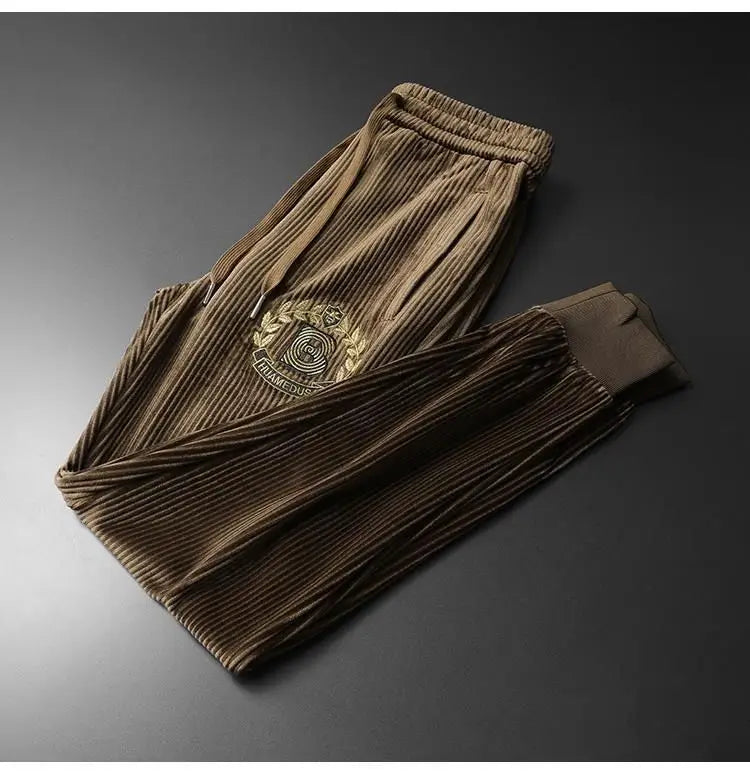 Hoodies For Men Autumn and Winter high quality Gold Velvet Thickened suit plus size Sports suit Two-piece Set pant sets