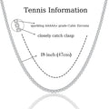 925 Sterling Silver Women's Magnificent Round Cubic Zirconia Tennis Choker Glittering Clavicle Chain Necklace