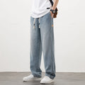 Brand Clothing High Quality Starry Sky Texture Fabric Men's Jeans Loose Straight Denim Pants Elastic Waist Drawstring Trousers