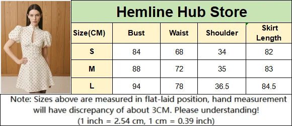 Retro Polka Dot Mini A-line Dress Elegant Stand Collar Puff Short Sleeve Waist-cinching Dresses 2026 New Lady Party Gowns
