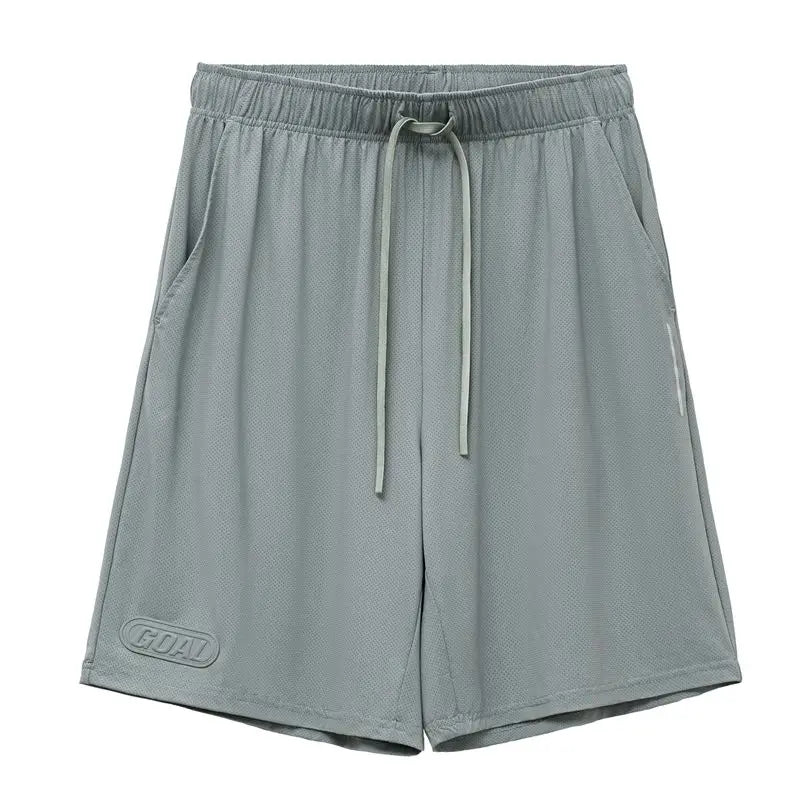 Men's American Workwear Mesh Ice Cool Breathable Short Thin Loose Outdoor Sports Fitness Casual Summer Training Bottoms