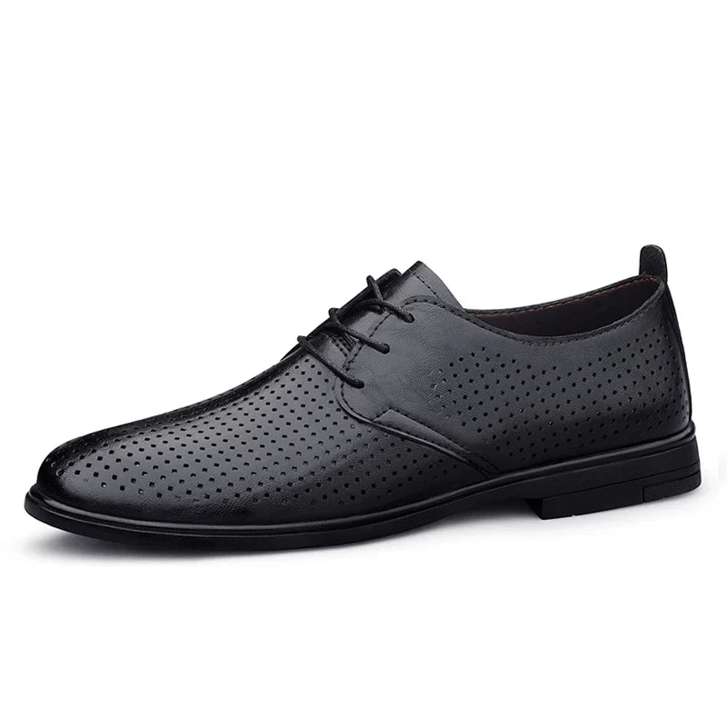 High Quality Handmade Casual Leather Business Shoes Mens Formal Oxford Office Shoes Fashion Lace-up Casual Flat Designer Shoes