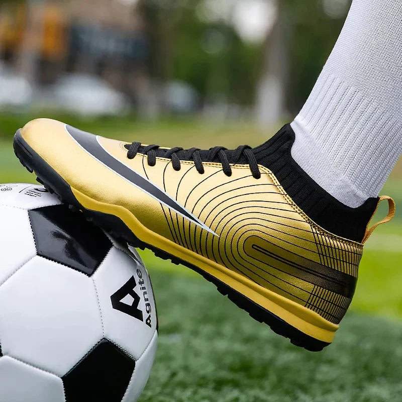 Professional Men Ankle Football Boots Outdoor Grass Cleats Unisex Soccer Shoes Long Spikes Tf Football Shoes Chuteira Society