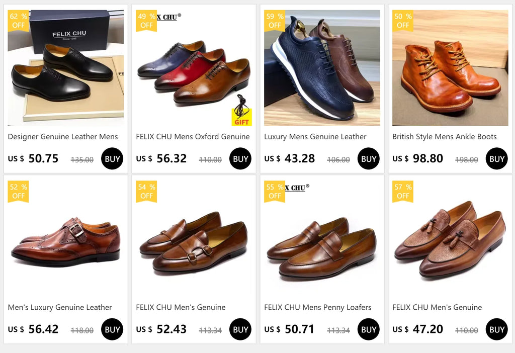 Men's Genuine Leather Oxford Dress Shoes Classic Wingtip Lace-Up Formal Shoes for Wedding Party Business Office