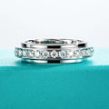 Moissanite Spinner Eternity Band Rings 14k Gold Plated Fidget Spinners Wedding Band Ring Unzip Jewelry Gifts Wholesale