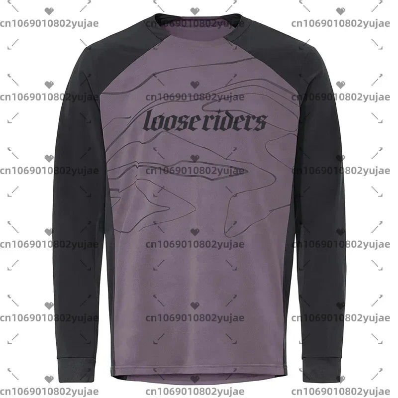 Loose Riders jersey, DH motocross racing jersey, men's DH MOTO MTB MX cycling shirt, mountain bike breathable jersey