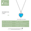 Deep Blue Heart Necklace for Women 925 Sterling Plated platinum Translucent opal Luxury Brand Jewelry 2020 Mode SCN413