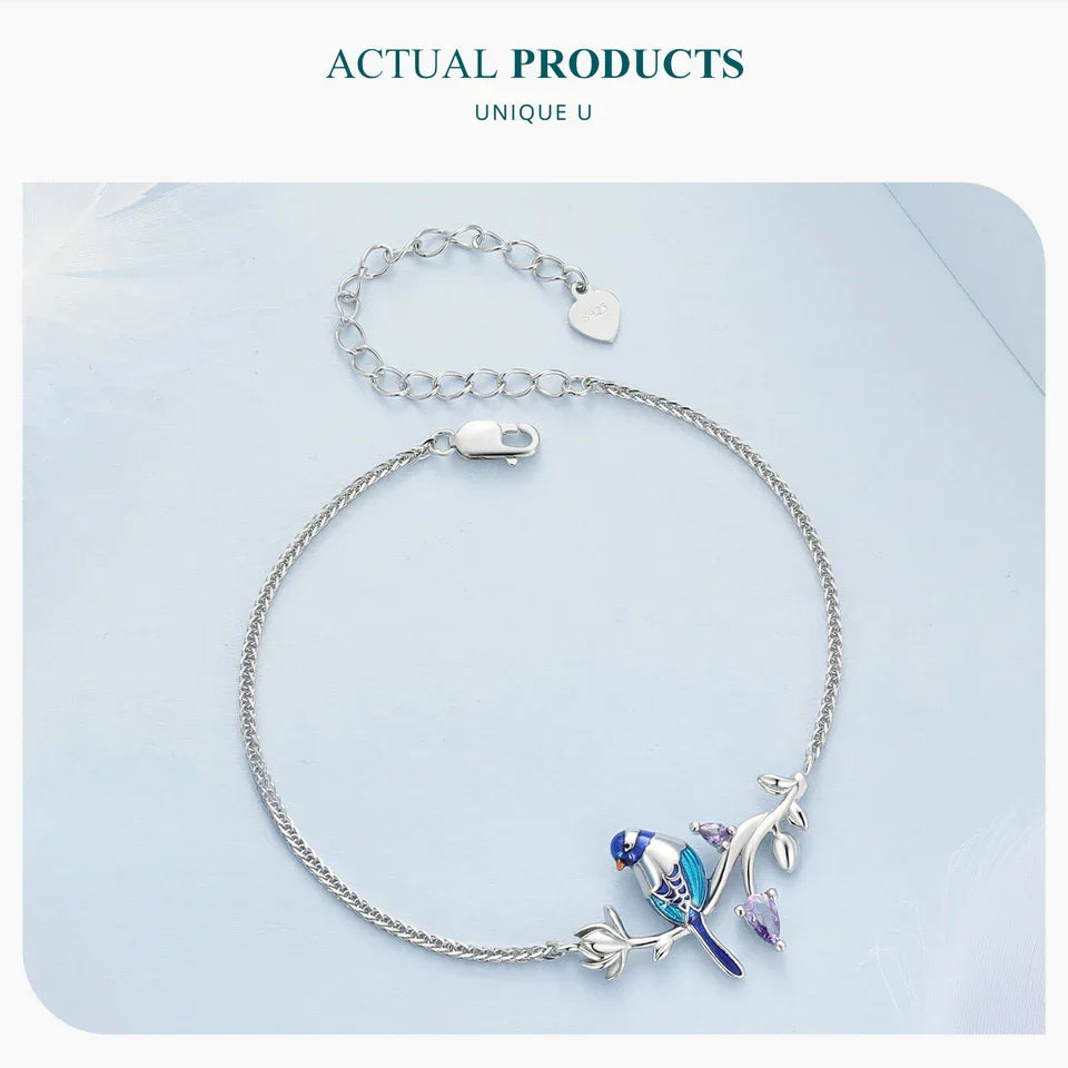 925 Sterling Silver Kingfisher Bracelet Original Design Bracelet Women Silver Jewelry for Party BSB127