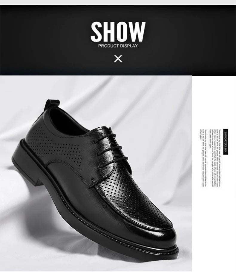 Big Size Elevator Shoes Men Leather Shoes Height Increasing Shoes For Man Increase Insole 6-8CM Invisible Heightening Lift Shoes
