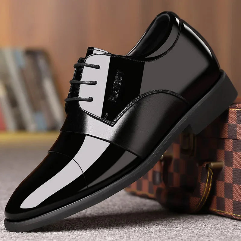 Men's Business Casual Leather Shoes – Genuine Leather, Black or Brown, EU 40–48