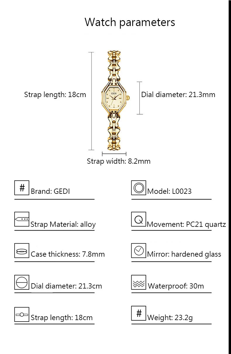Ladies Watches are Exquisite Light Luxury Retro Metal Bracelets high-end Waterproof Women Fashion Quartz Wristwatches