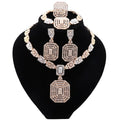Silver Plated Jewelry Sets For Women Necklace Earrings Bracelet Ring Dubai African Indian Bridal Accessory