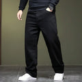 High elasticity spring autumn big size black jeans straight jeans men plus large size youth elastic long trousers 44 46 48