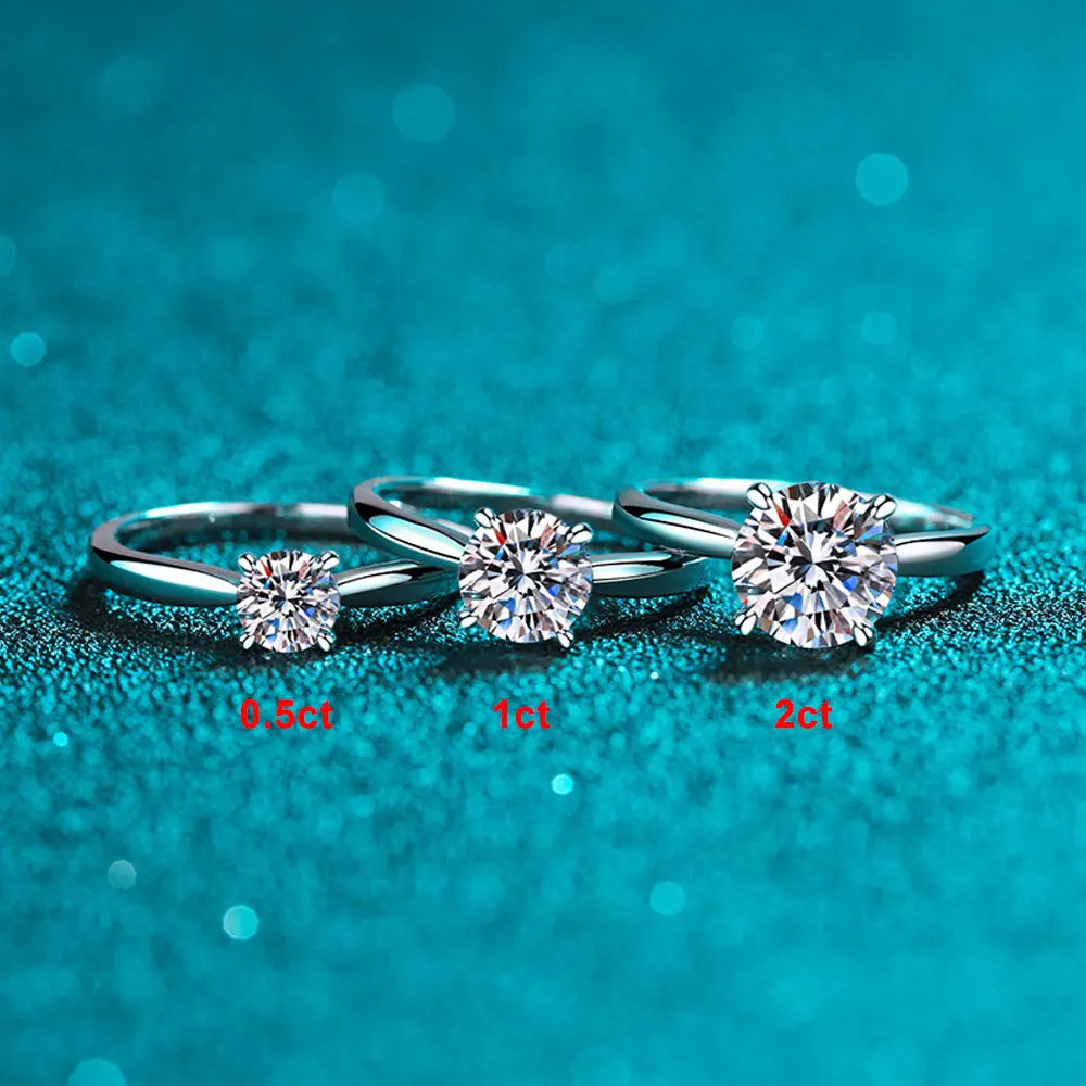 D VVS1 Moissanite Rings for Women Man 4 Prong Solitiare Engagement Wedding Diamond Ring with GRA Certified s925 Sliver